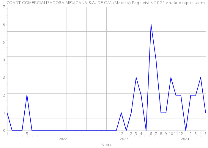 LIZOART COMERCIALIZADORA MEXICANA S.A. DE C.V. (Mexico) Page visits 2024 