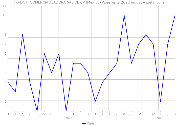 TRADOTI COMERCIALIZADORA SAS DE CV (Mexico) Page visits 2023 