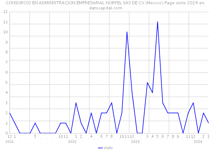 CONSORCIO EN ADMINISTRACION EMPRESARIAL NORFEL SAS DE CV (Mexico) Page visits 2024 