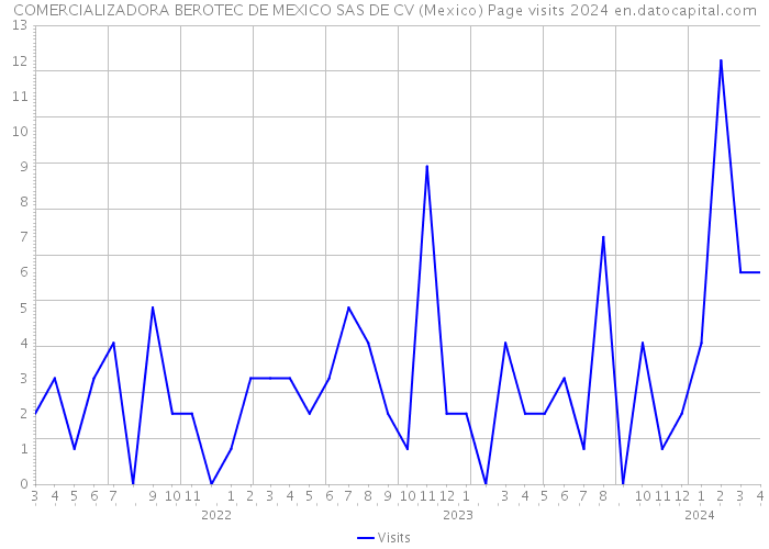 COMERCIALIZADORA BEROTEC DE MEXICO SAS DE CV (Mexico) Page visits 2024 