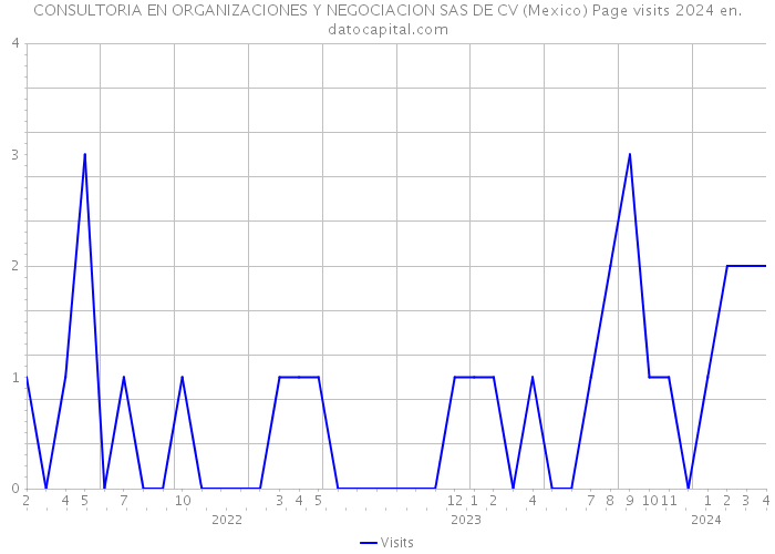 CONSULTORIA EN ORGANIZACIONES Y NEGOCIACION SAS DE CV (Mexico) Page visits 2024 