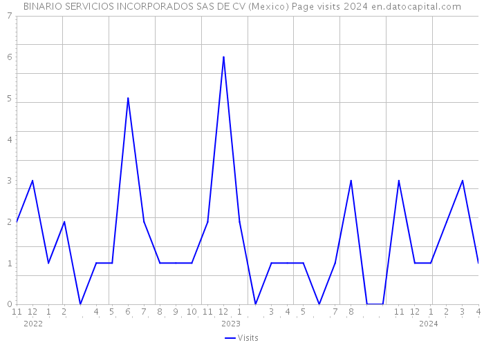 BINARIO SERVICIOS INCORPORADOS SAS DE CV (Mexico) Page visits 2024 