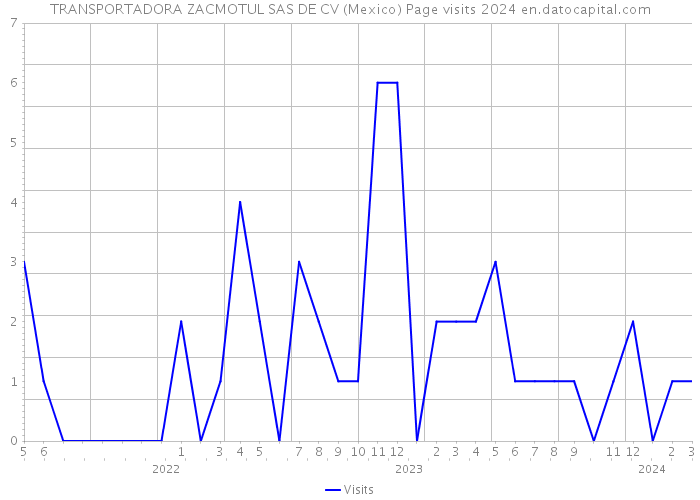 TRANSPORTADORA ZACMOTUL SAS DE CV (Mexico) Page visits 2024 