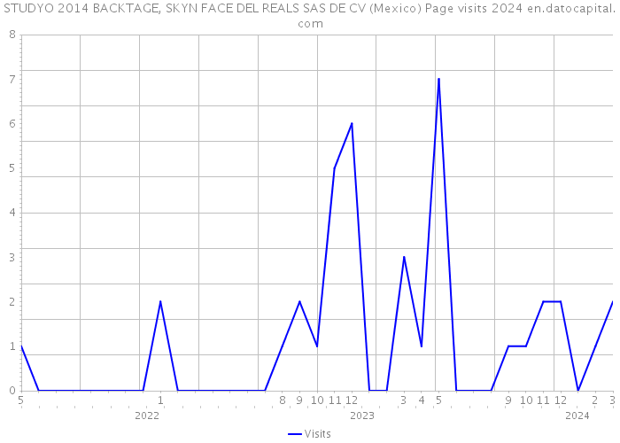 STUDYO 2014 BACKTAGE, SKYN FACE DEL REALS SAS DE CV (Mexico) Page visits 2024 